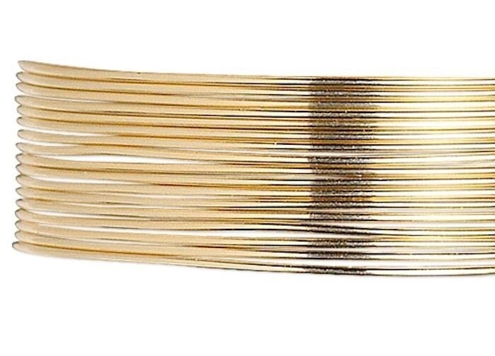 Wire, 5 Feet 12KT Gold Filled Half Hard 24 Gauge Round Wrapping Wire