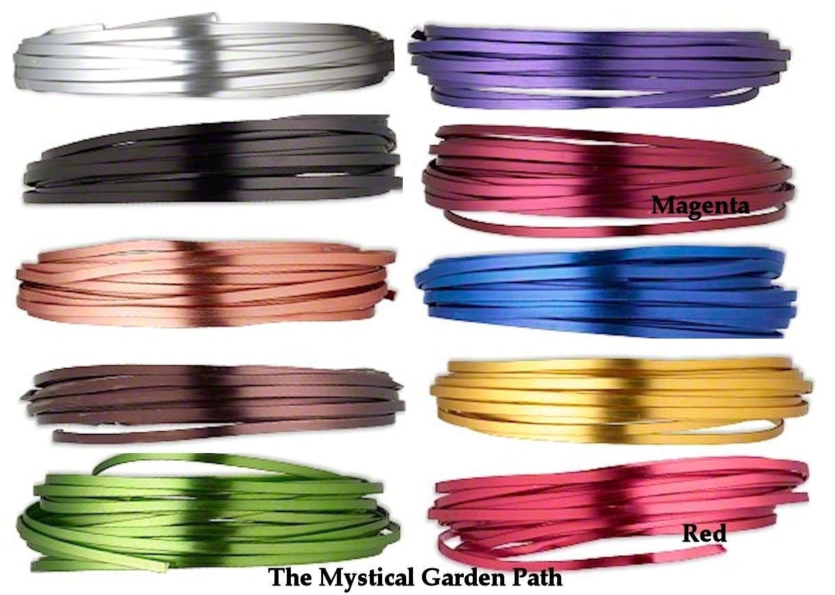 Wire, FLAT Anodized Aluminum 4×1.2mm FLAT Wire for Wrapping 18 Feet “