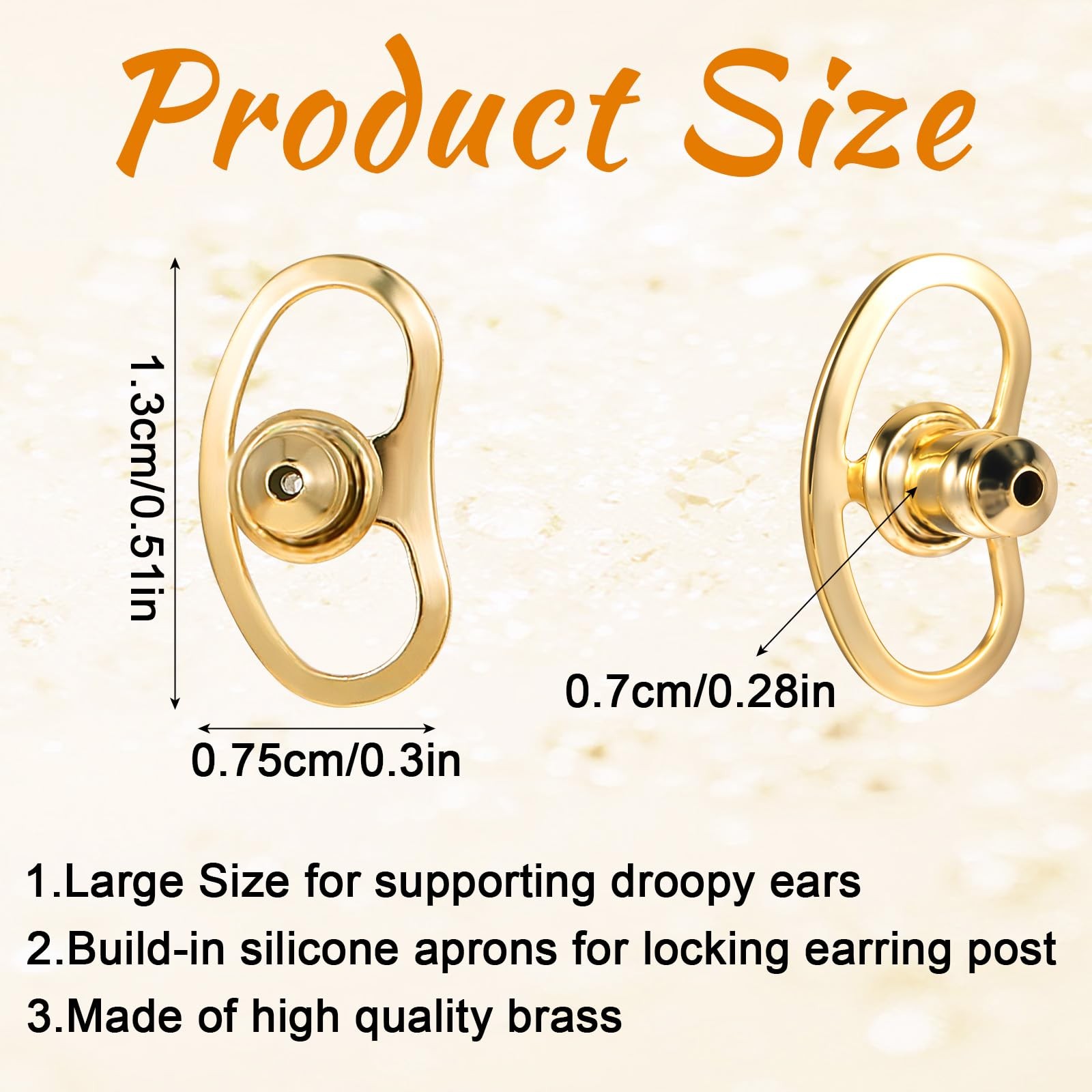 8PCS Earring Lifters Backs for Droopy Ears, Large Earring Backs Replacements …