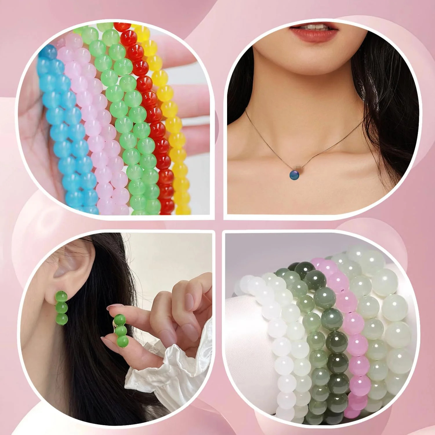 1.0mm Elastic Bracelet String Cord, Crystal Stretch Bead Cord for Bracelets Jewe