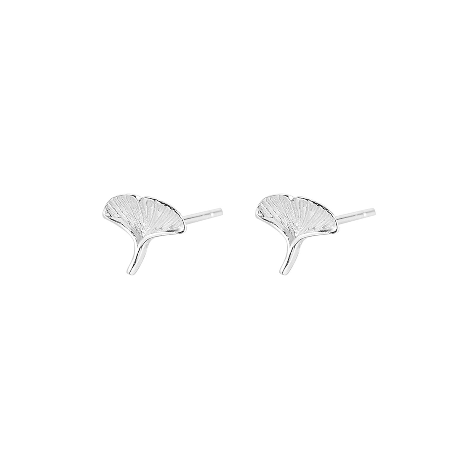 Fine Silver 999 Mini Ginkgo Leaf Stud Earrings