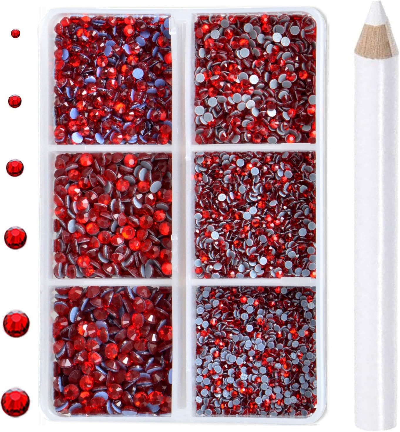 8000pcs Hotfix Rhinestones Flatback,Rhinestones for Crafts Clothes Mixed 6 Si…