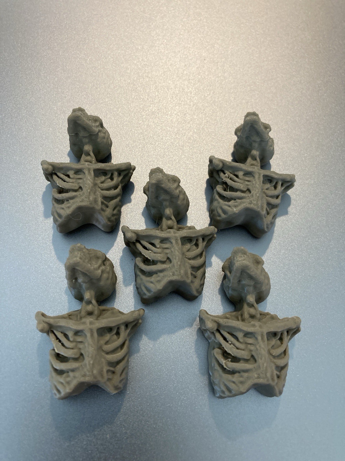 Skeleton Dark Earth Color Pendants/Beads Pack Of 2 3D Printed