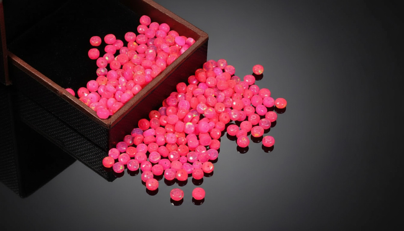 Natural Ethiopian Pink Opal Faceted Rondelle Beads Loose Gemstone