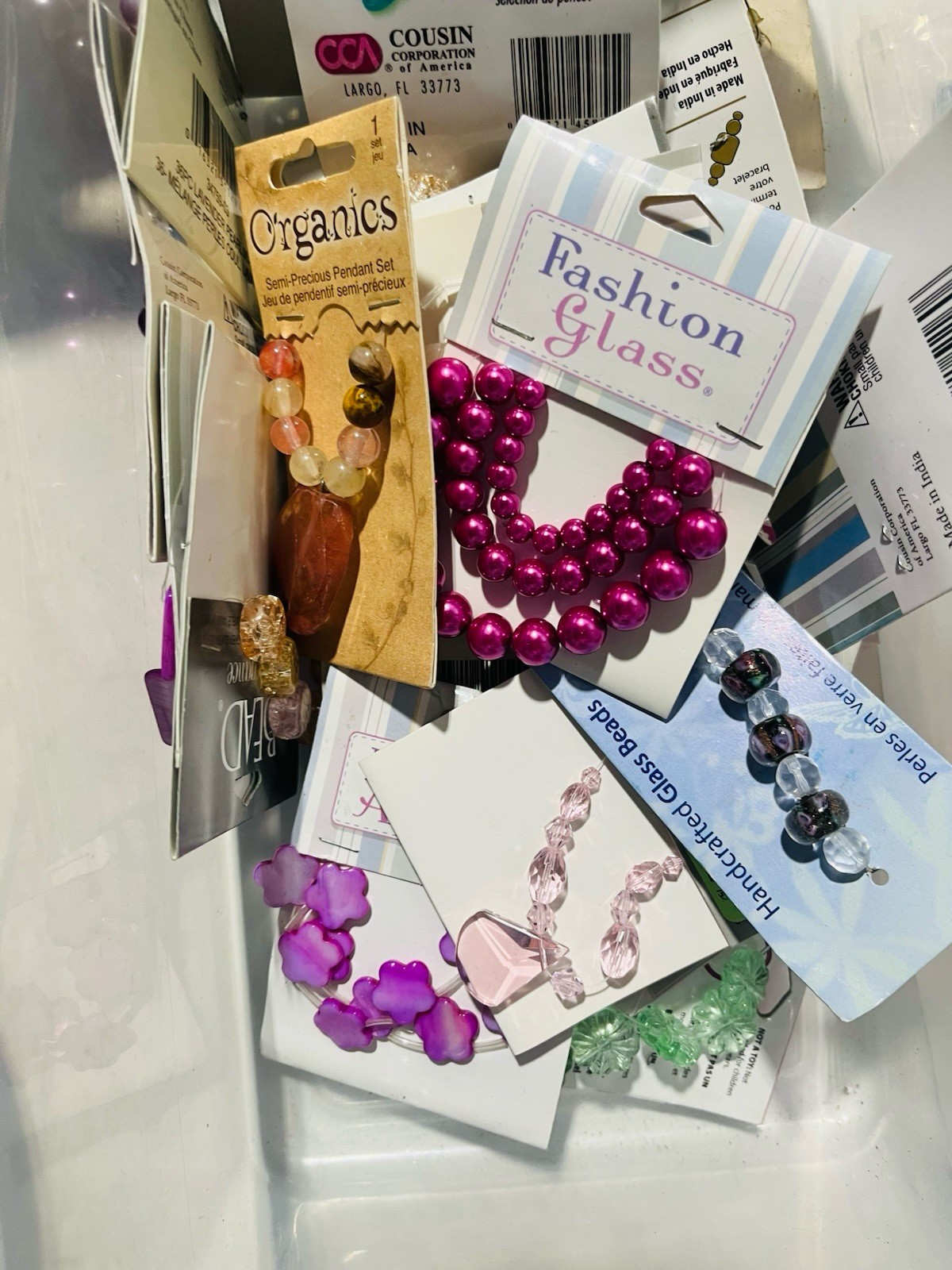 Jewelry Making Supplies Lot Of ~30 Glass Beads And Pendants Jewelry Craft