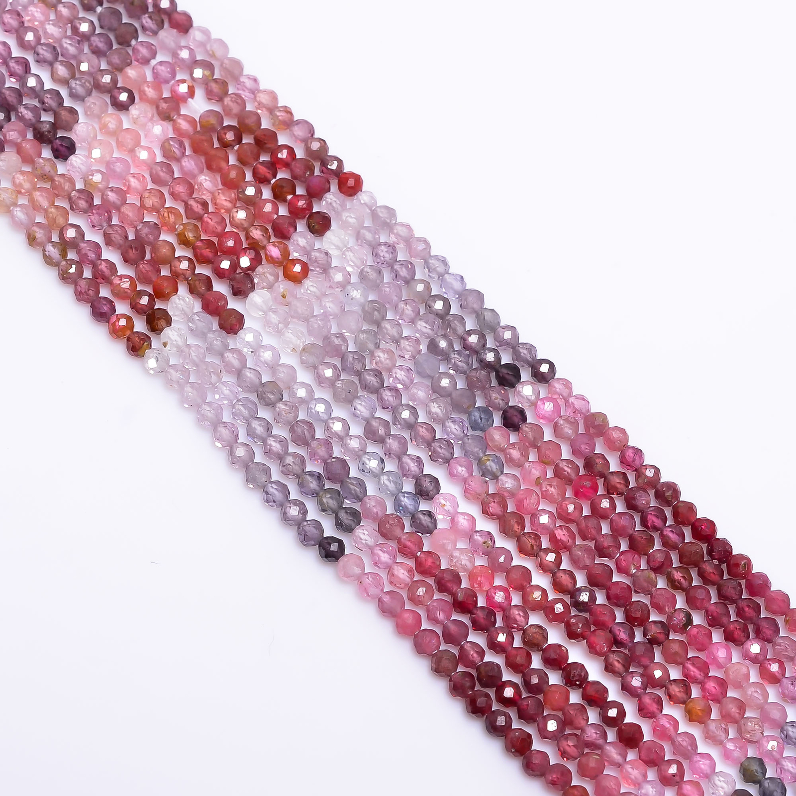 Natural Multi Spinel Gemstone Round Israel Cut Beads 2.5 mm Strand 13″ GB-93