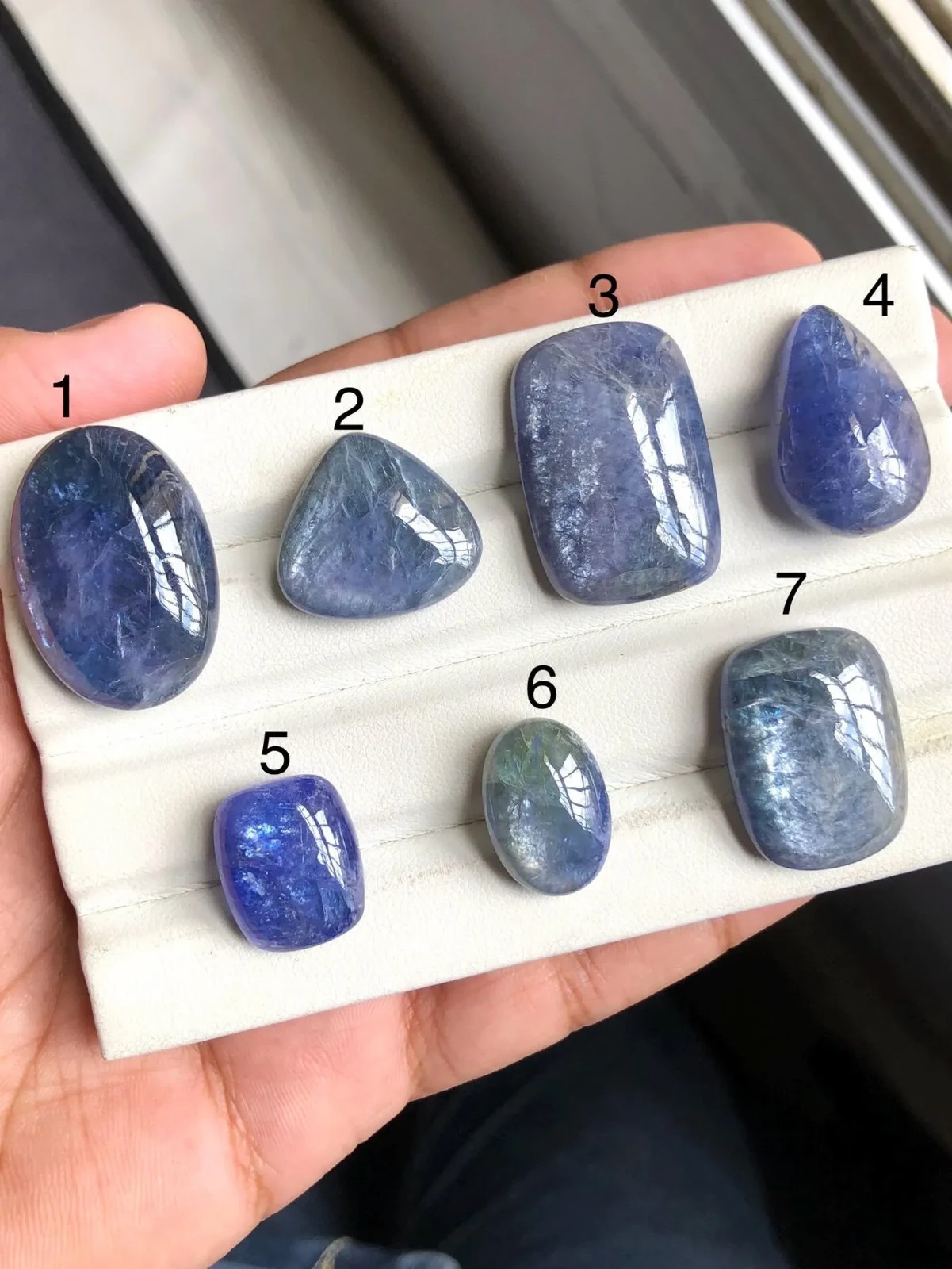 AAA Natural Bi-Color Tanzanite Cabochon, Natural Violet-Blue Gemstone