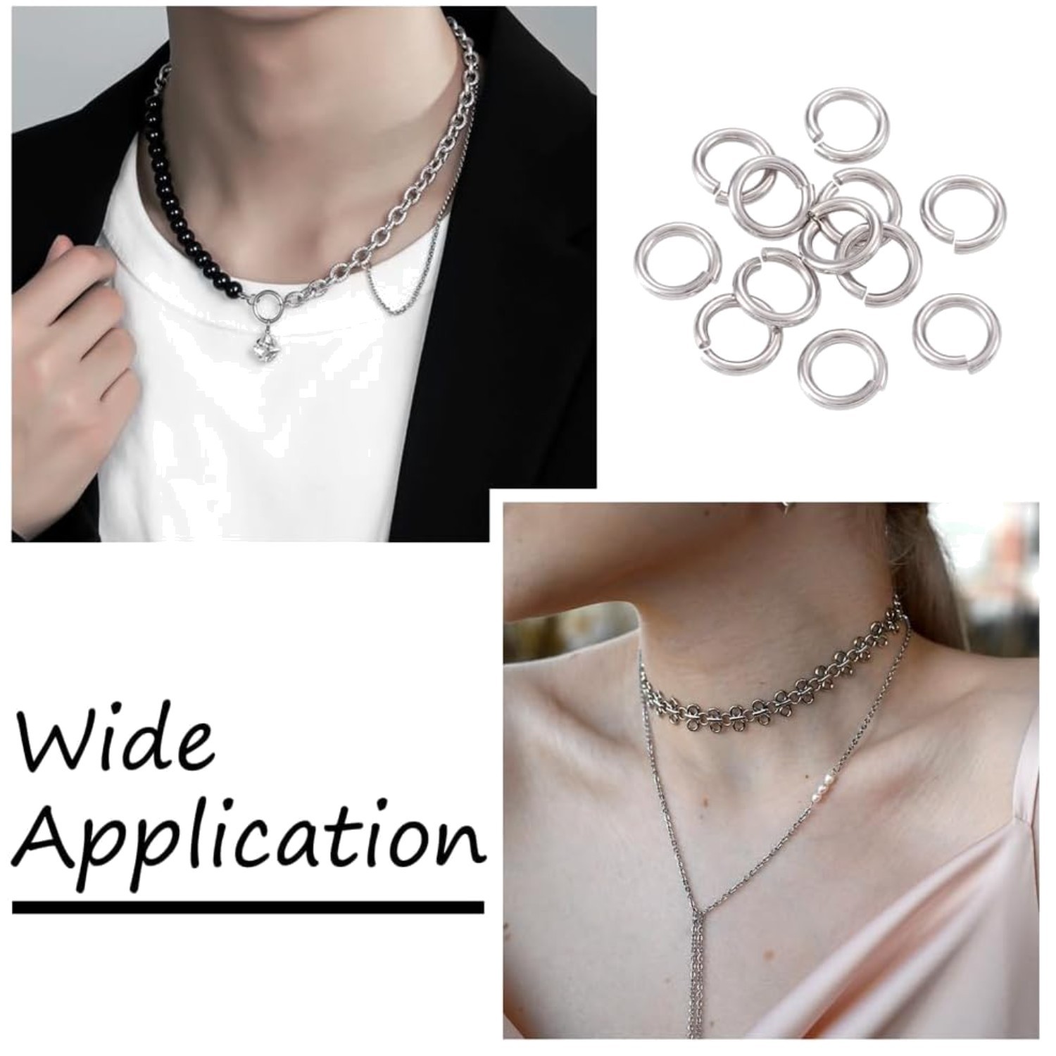 2000pcs 10mm Stainless Steel Jump Rings for Jewelry Making