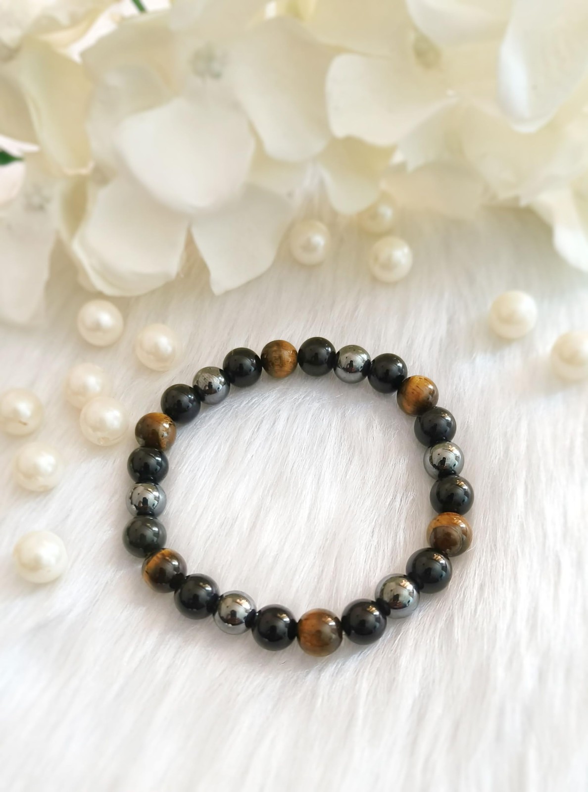 Triple Protection Multi Stone Bracelet, for Power, Protection, Balance Unisex El
