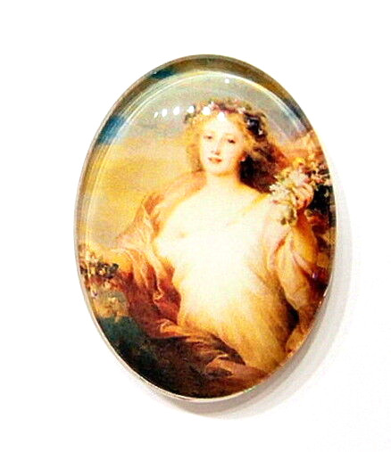 10 Vibrant Colors of 40x30mm Glass Vintage Victorian Art Deco Women Cameos Nice