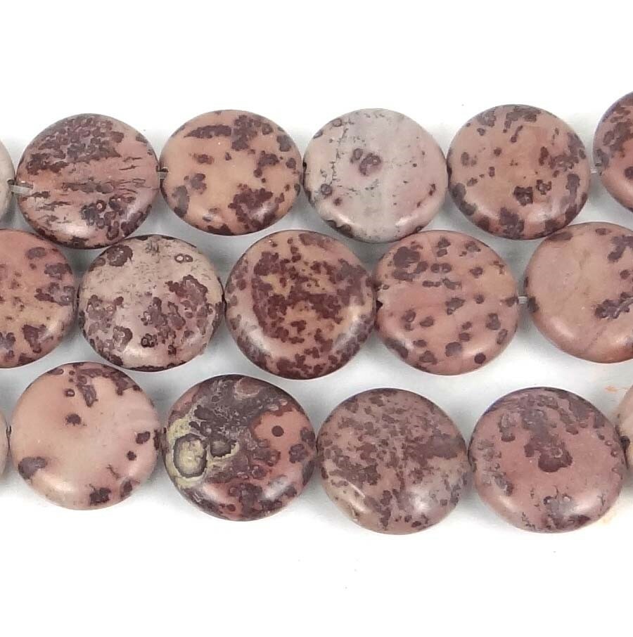 16mm Natural Apache Sage Picture Jasper Coin Disc Beads (12)