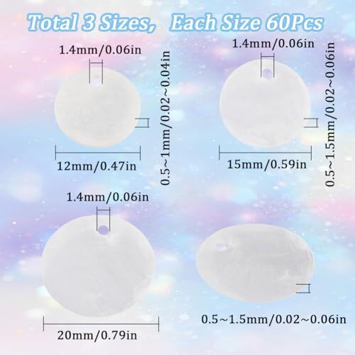 180Pcs Round Capiz Sea Shells with Holes for Wind Chimes Jewelry