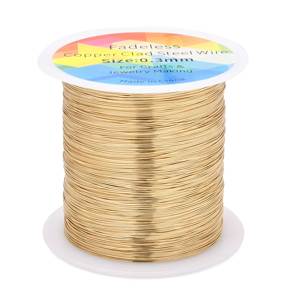 Fadeless Copper Clad Steel Wire for Craft and Jewelry Making, 100M, 0.3/0.4mm