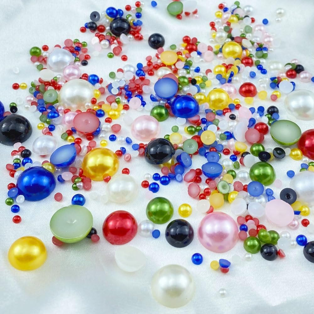 8000Pcs 3Mm Flatback Half Pearls round Crafts Beads for Jewelry Making DIY Sc…