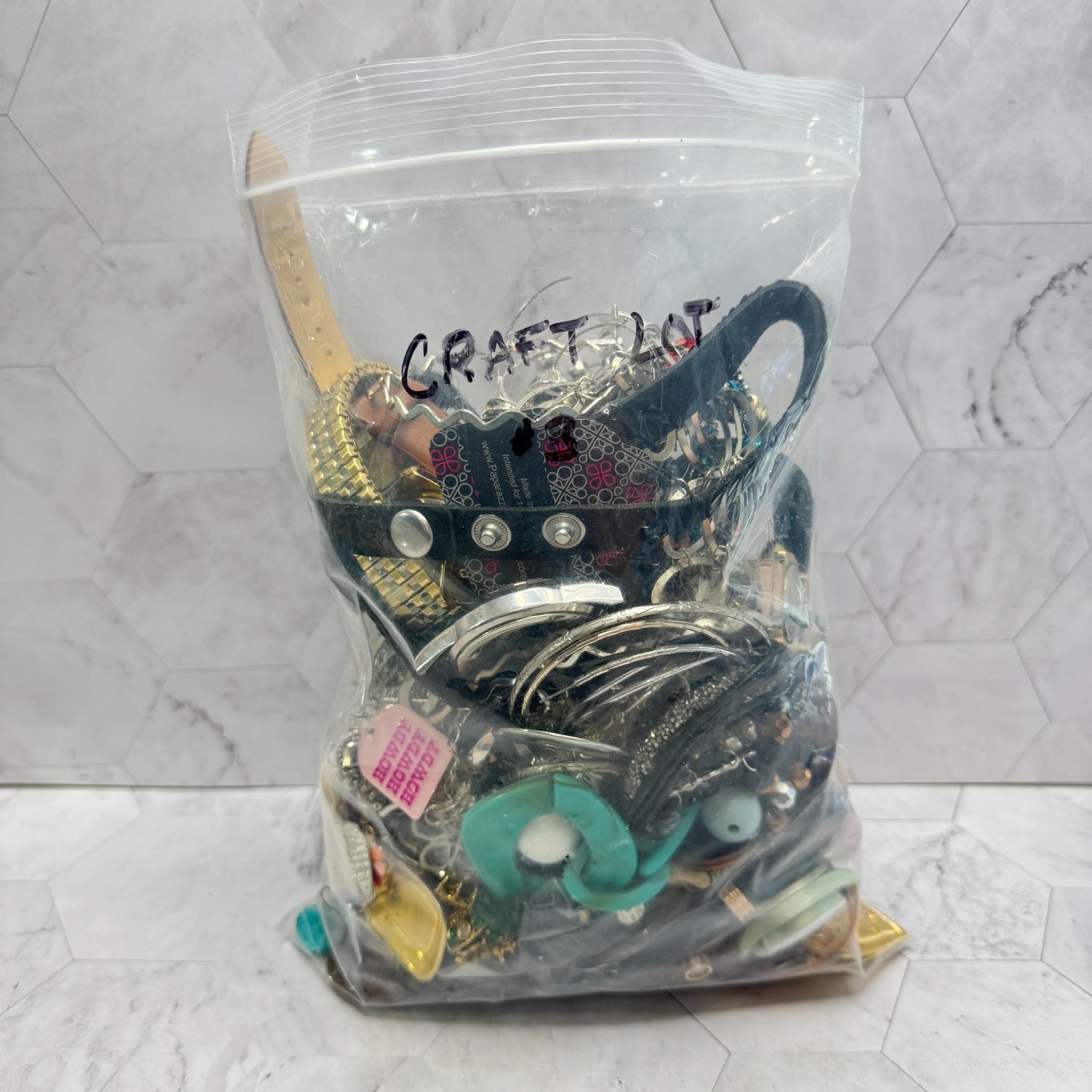 Jewelry CRAFT Lot Mixed Vintage Modern Costume Findings Beads Some Wearable 4lb
