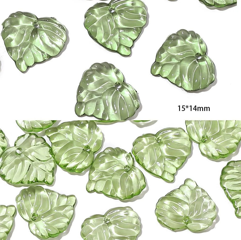 100pcs Acrylic Mini Tree Leaf Beads DIY Jewelry Making Necklace Earrings – NEW