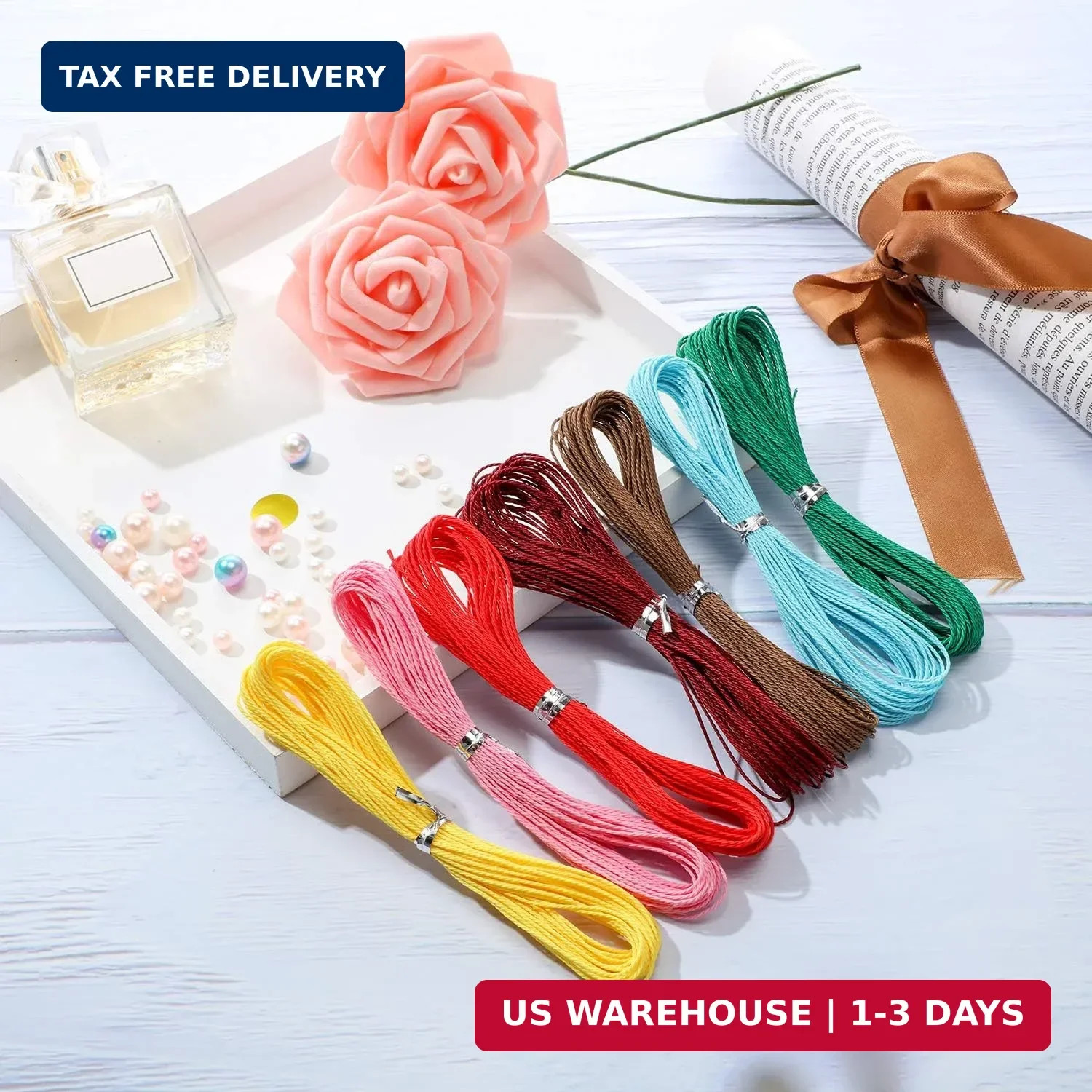 Boao 30 Colors 1mm Waxed Polyester Cord 328 Yard Waxed Thread Bracelet Wax Cord