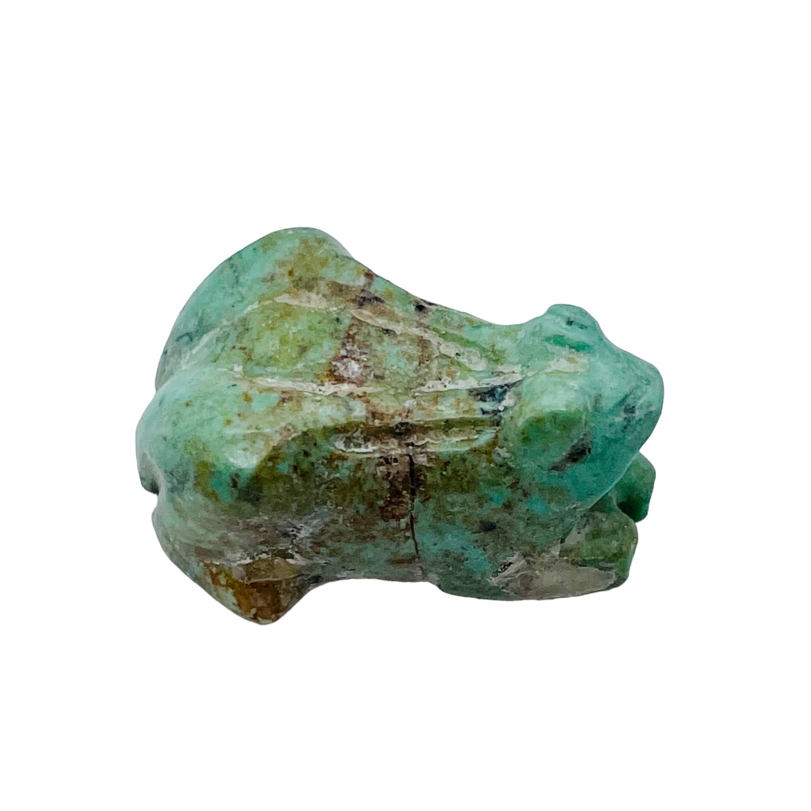 Turquoise Carved Frog Bead } 23x14x11mm | 1 Bead | | 23x14x11mm | Blue
