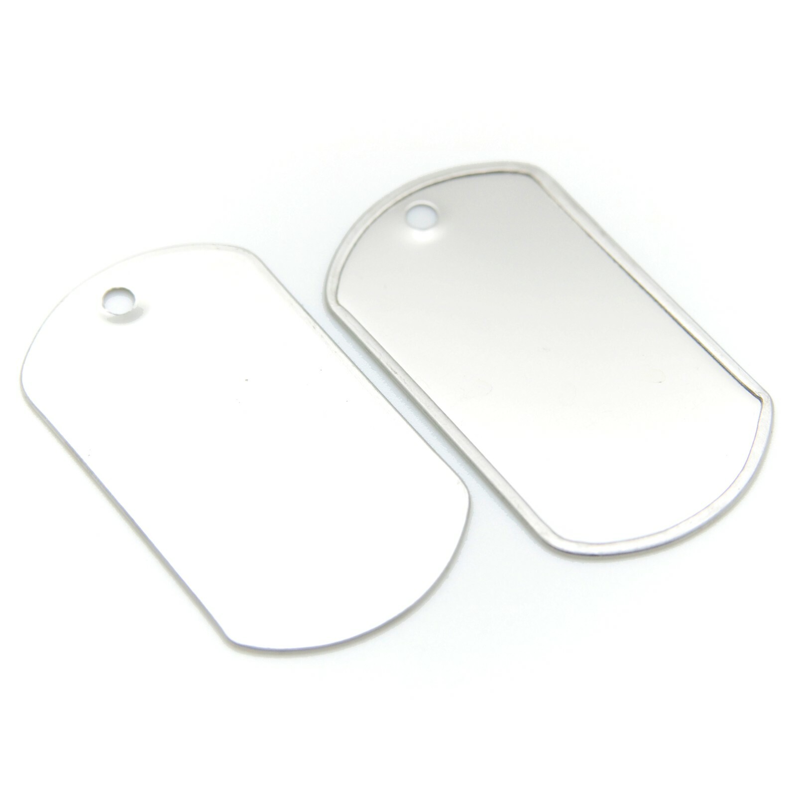 WHOLESALE 10 25 50 100 BLANK STAINLESS STEEL DOG TAG MILITARY SPEC SHINY MATTE
