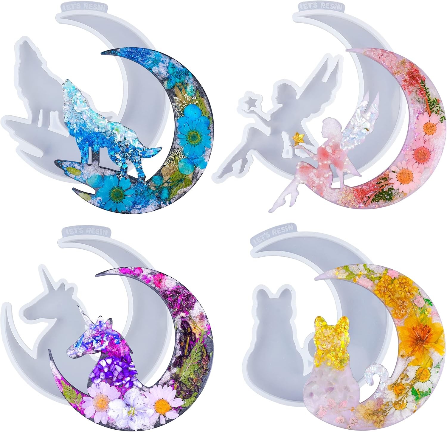 LET’S RESIN Resin Molds, Crescents Moon Epoxy Silicone White