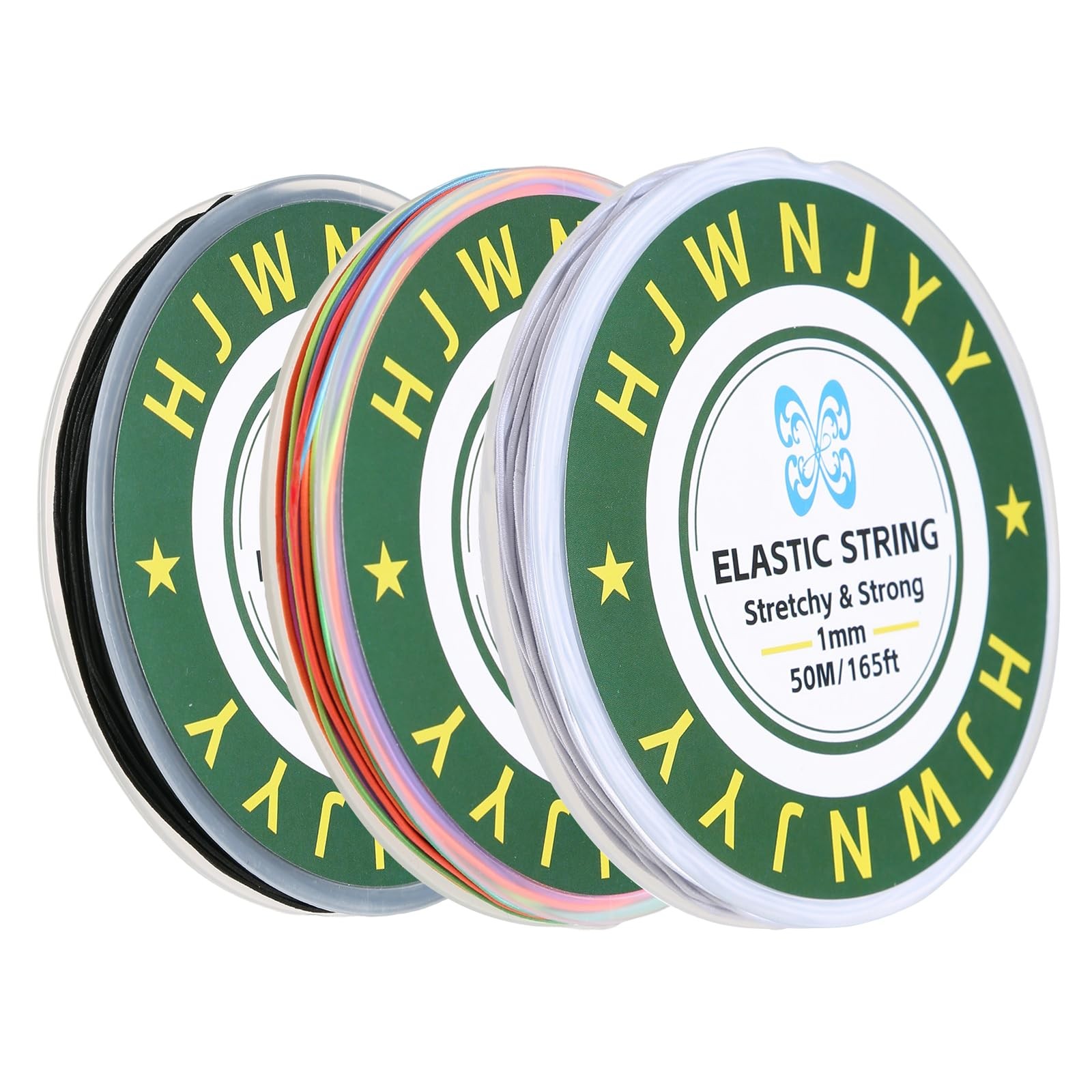 Elastic String for Bracelets 3 Rolls 495 Feet 1.0mm Stretchy Cord Jewelry Making