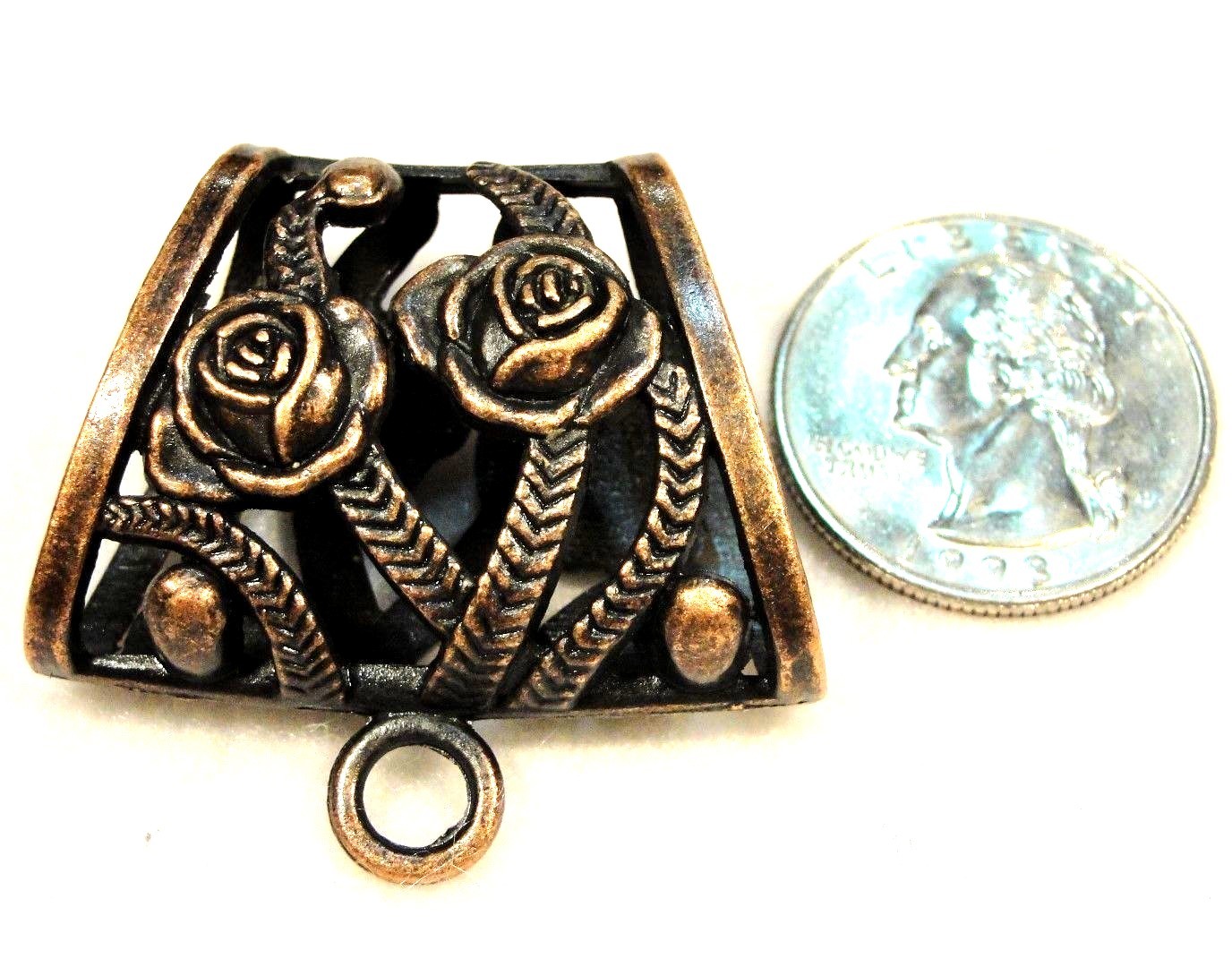 5Pcs. Huge Tibetan Antique Copper FLOWER SCARF BAILS Jewelry Findings SBA70