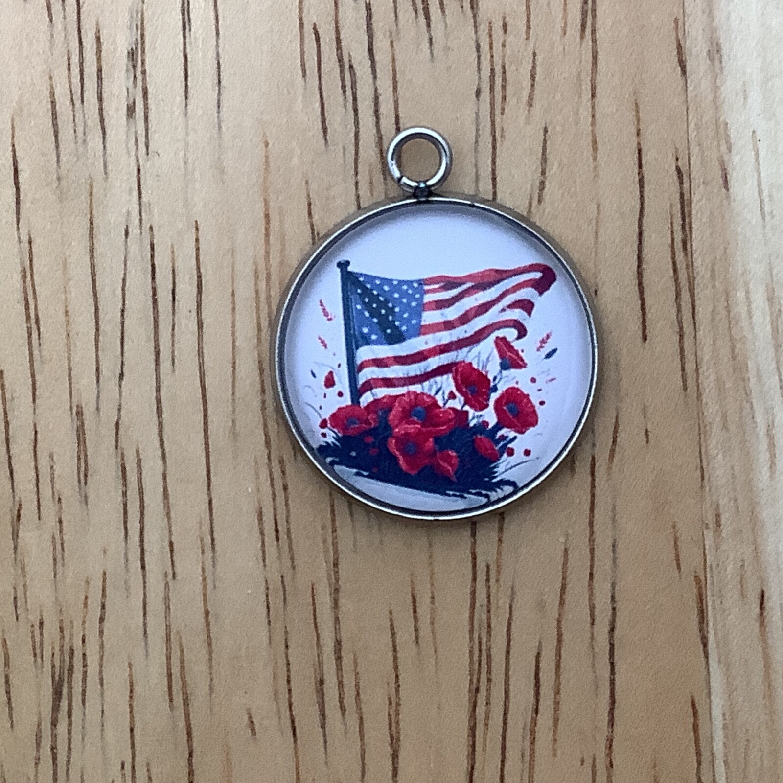 Memorial Day Charms, Memorial Poppy Charms, Flag Charms for Jewelry Making