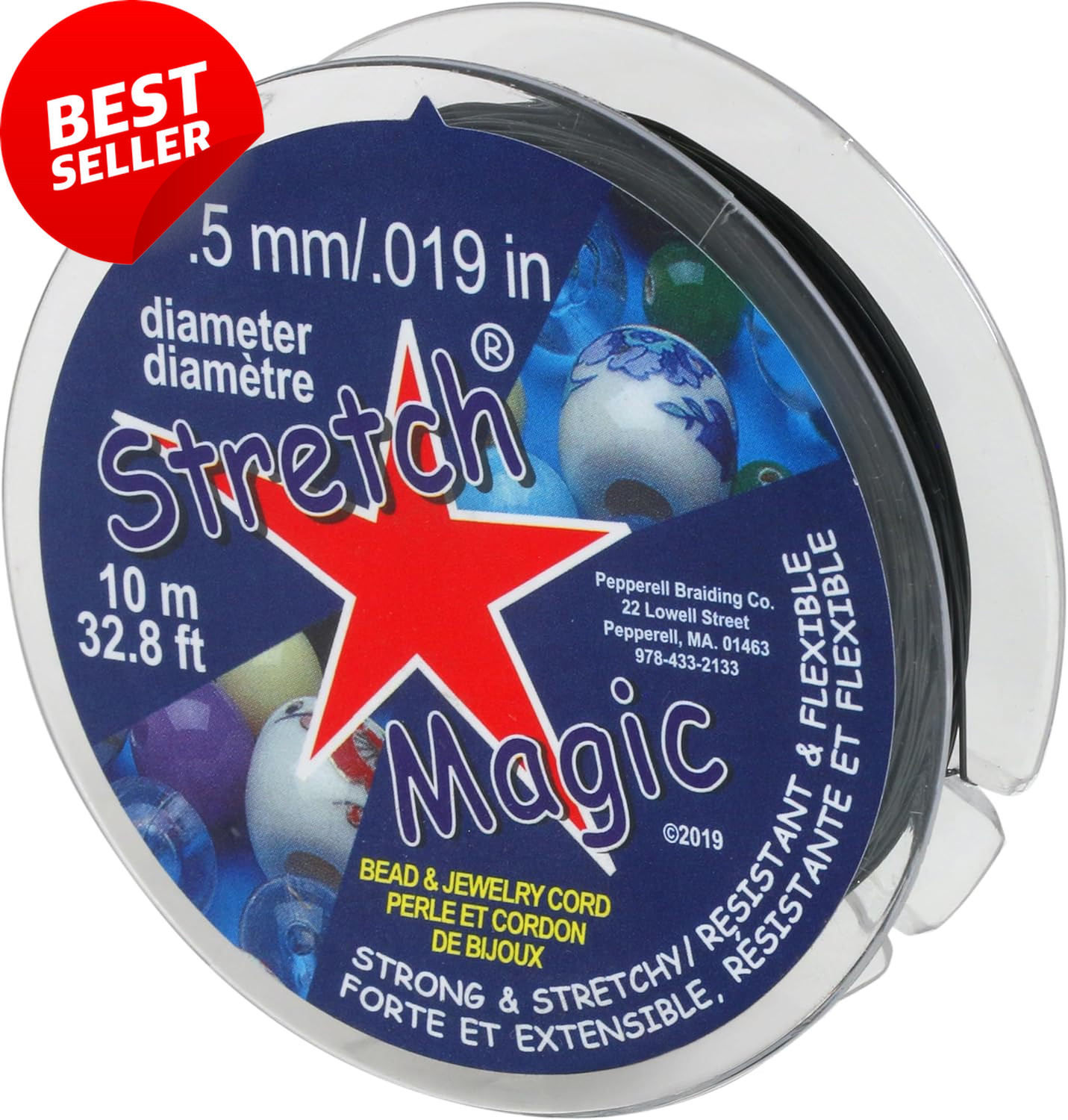 Elastic Beading Cord Black 0.5mm 10m Stretch String Jewelry Making