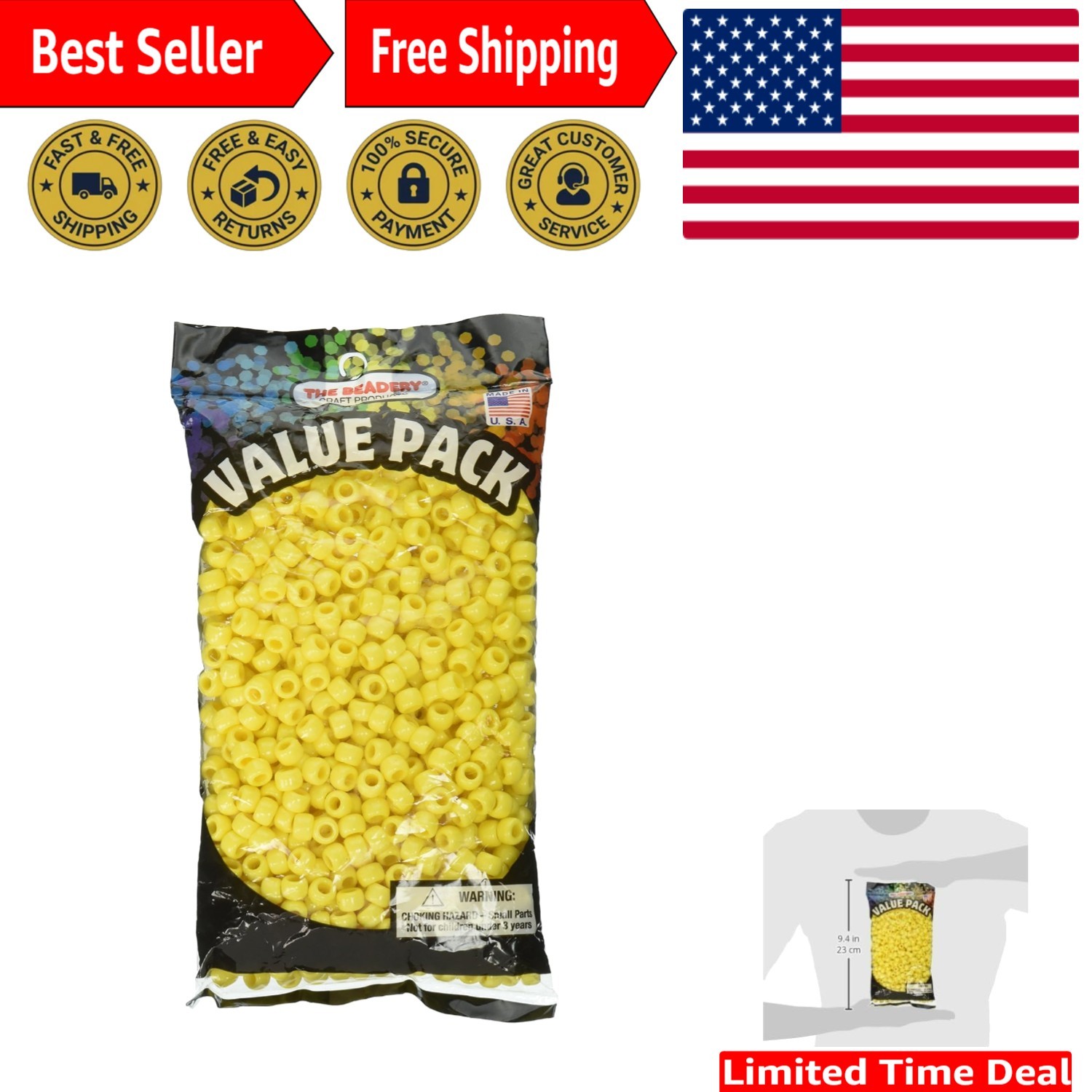High-Quality 6x9mm Opaque Yellow Barrel Beads – 900 Pieces for DIY Projects