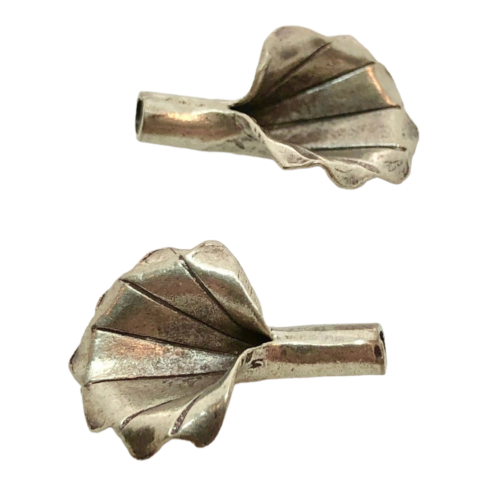 Stunning Thai Hill Tribe Fine Silver Lily Beads | 23×14.5x7mm | 2 beads |