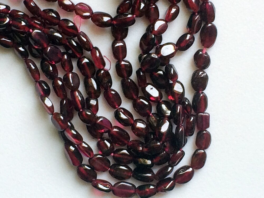 6-8mm Garnet Oval Beads, Natural Garnet Oval Beads, Garnet For Jewelry, 13 Inch
