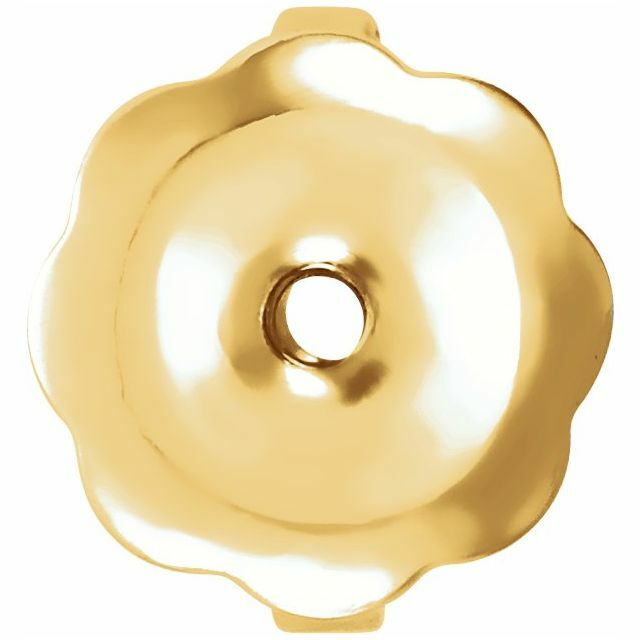 14K 18K Gold Platinum or Silver 4.5mm Threaded Screw Earring Backs Nut .032″Pair