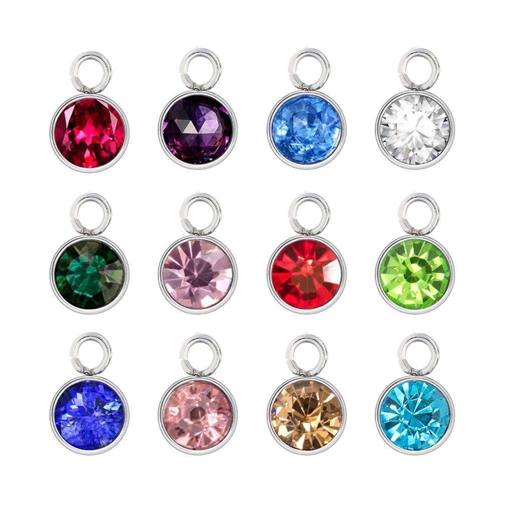 Juland 48 Pieces Crystal Birthstone Charms As shown in picture, Multicolor