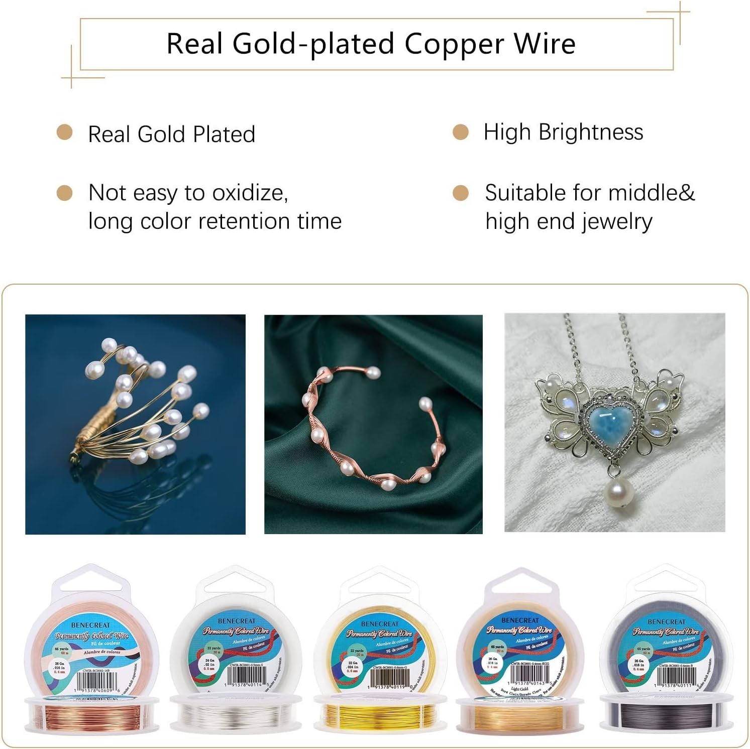 20GA 10M/11Yard Copper Wire Permanently Colored Wire, Silver Color