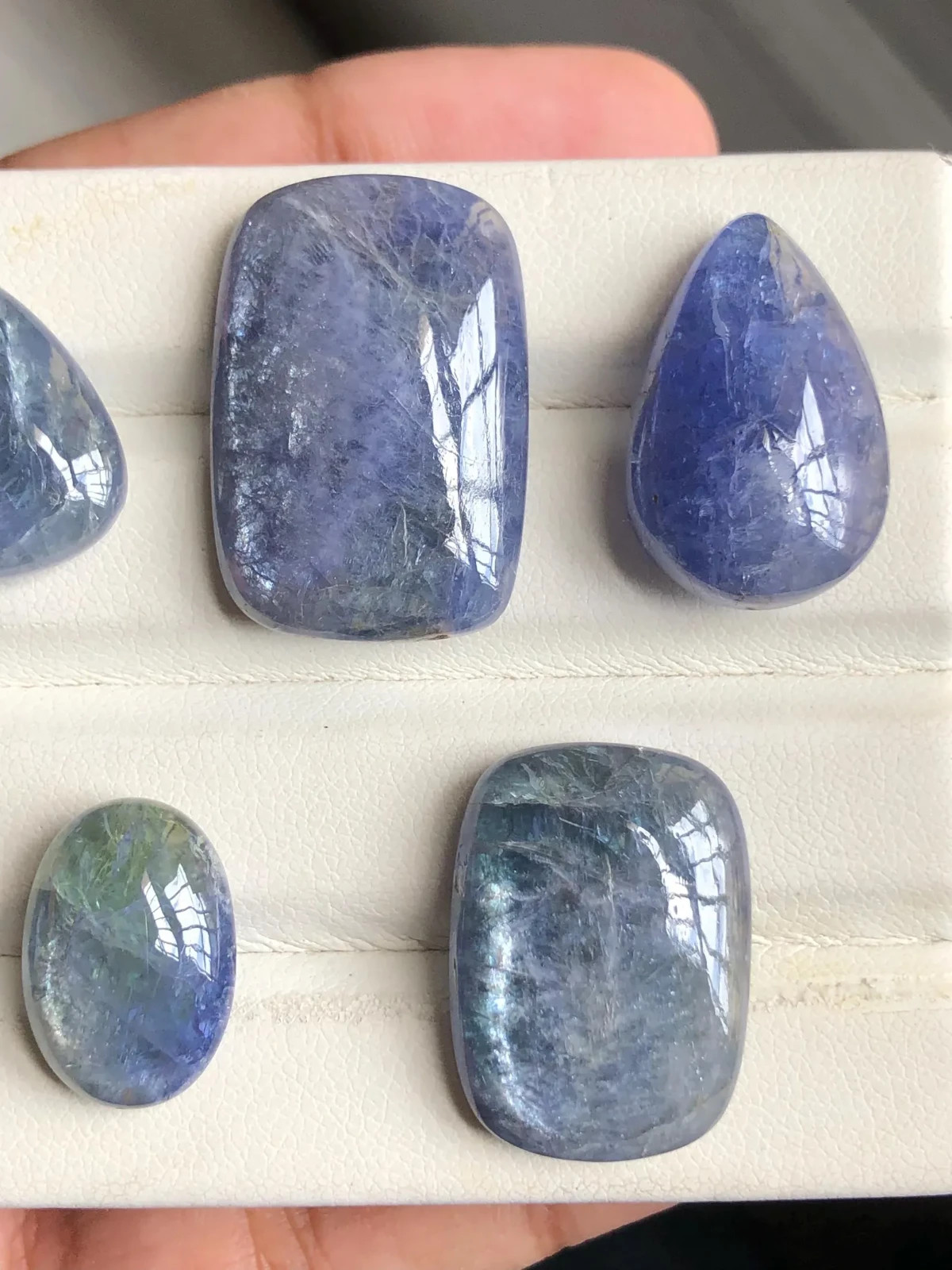 AAA Natural Bi-Color Tanzanite Cabochon, Natural Violet-Blue Gemstone