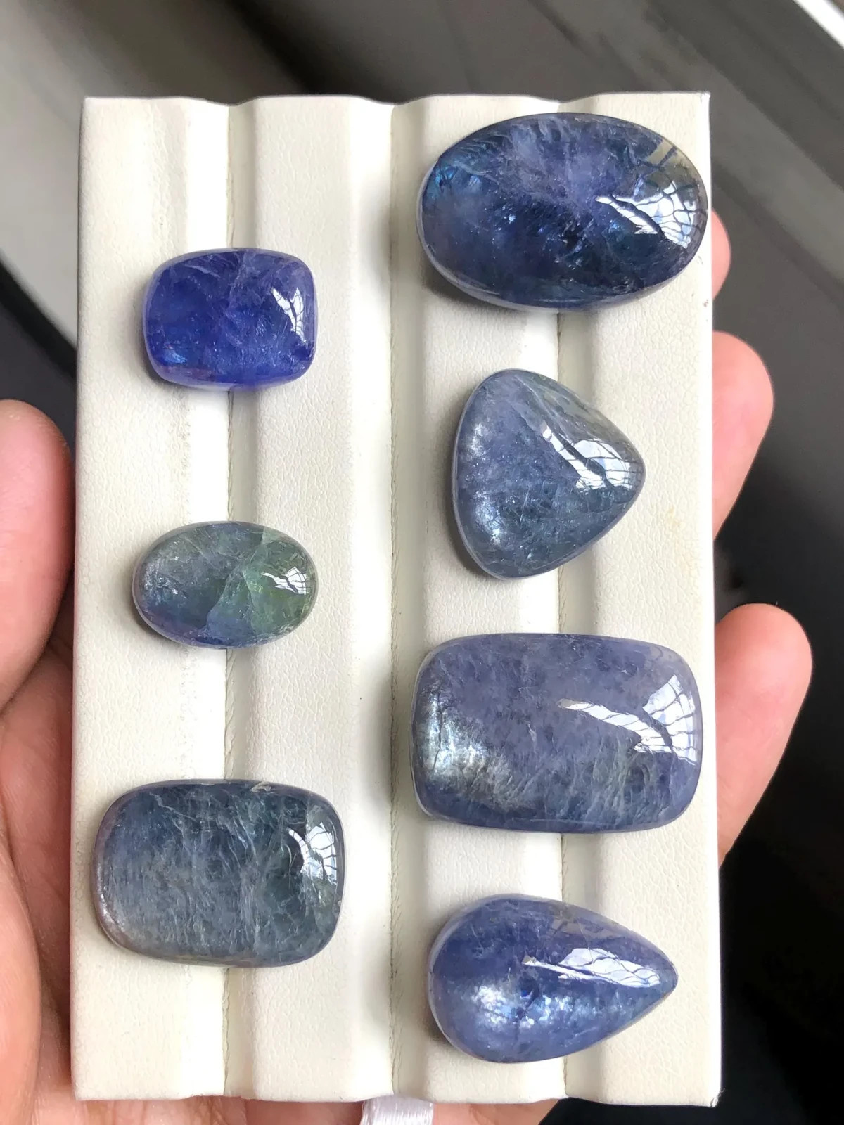 AAA Natural Bi-Color Tanzanite Cabochon, Natural Violet-Blue Gemstone