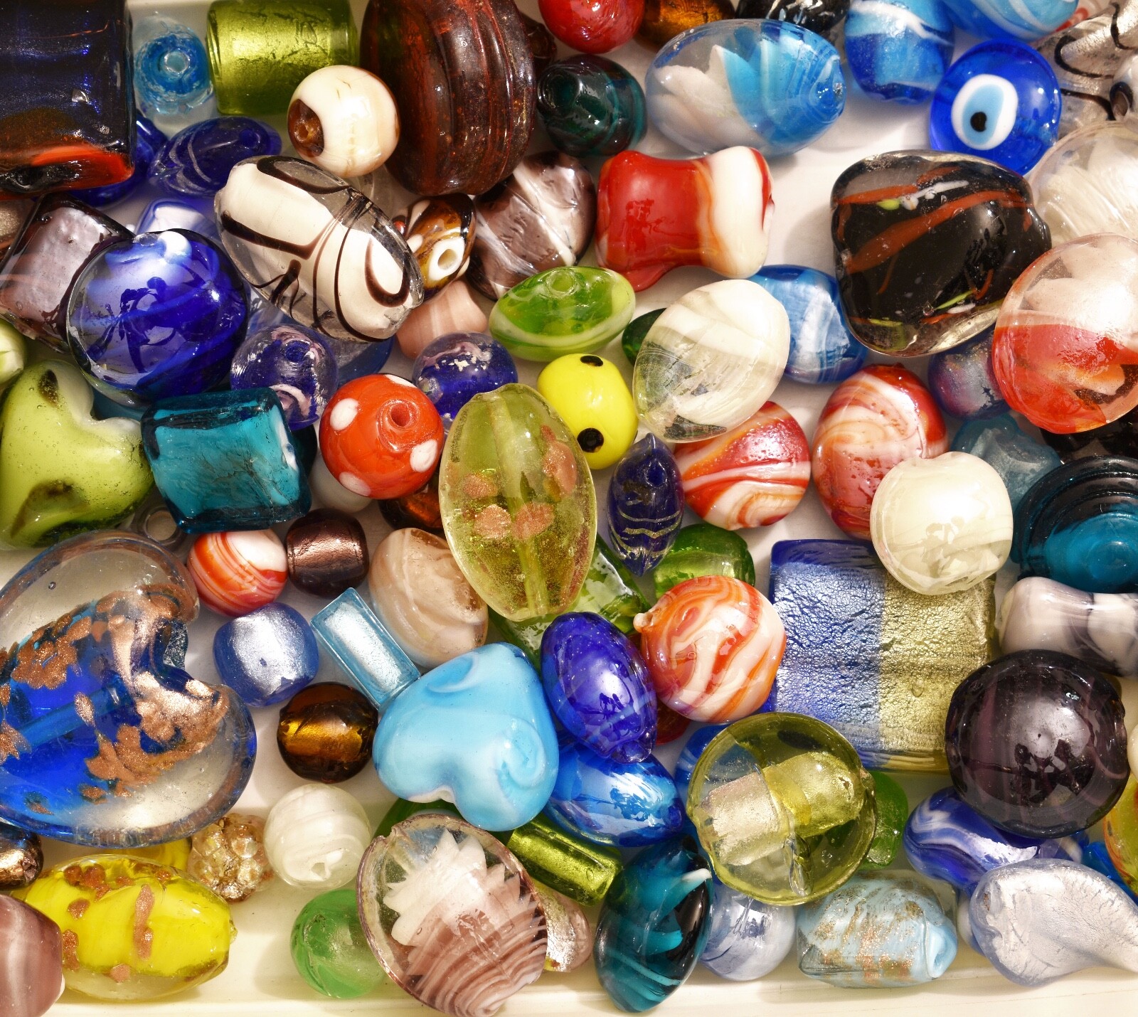 Lampwork Beads, 1/2# bulk, Mixed Styles/Colors, Handmade Glass, custom orders