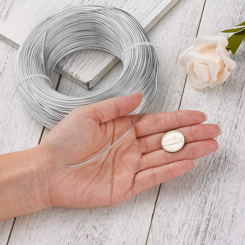 Pandahall 328 Feet Silver Aluminum Craft Wire 15 Gauge Flexible Metal Wires A…