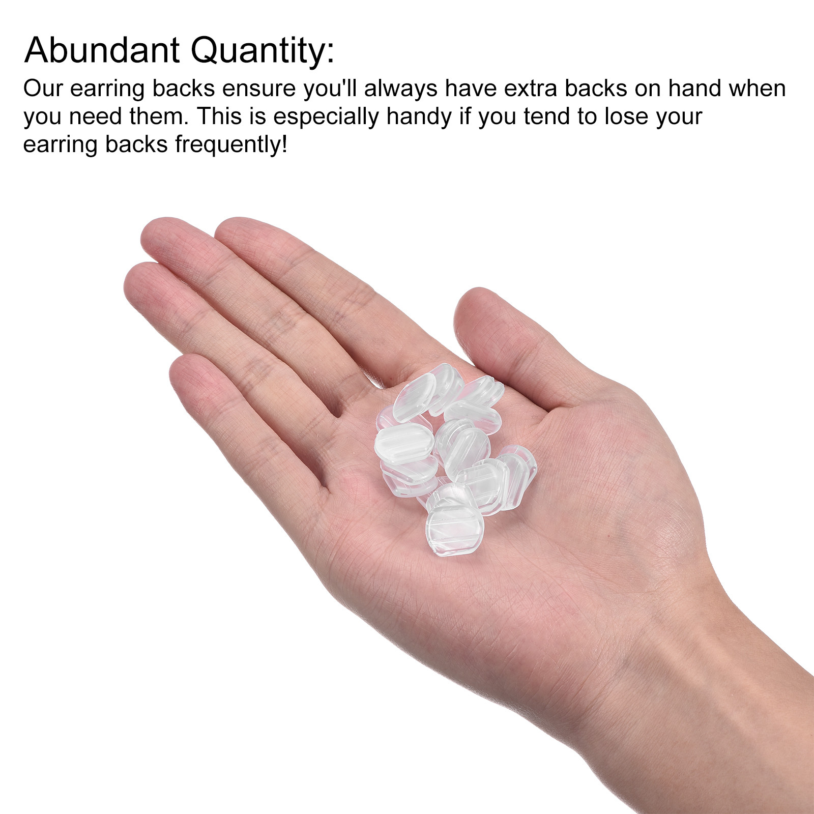50pcs Earring Pads Silicone Comfort Clip-on Earring Backs Clear 15x12mm