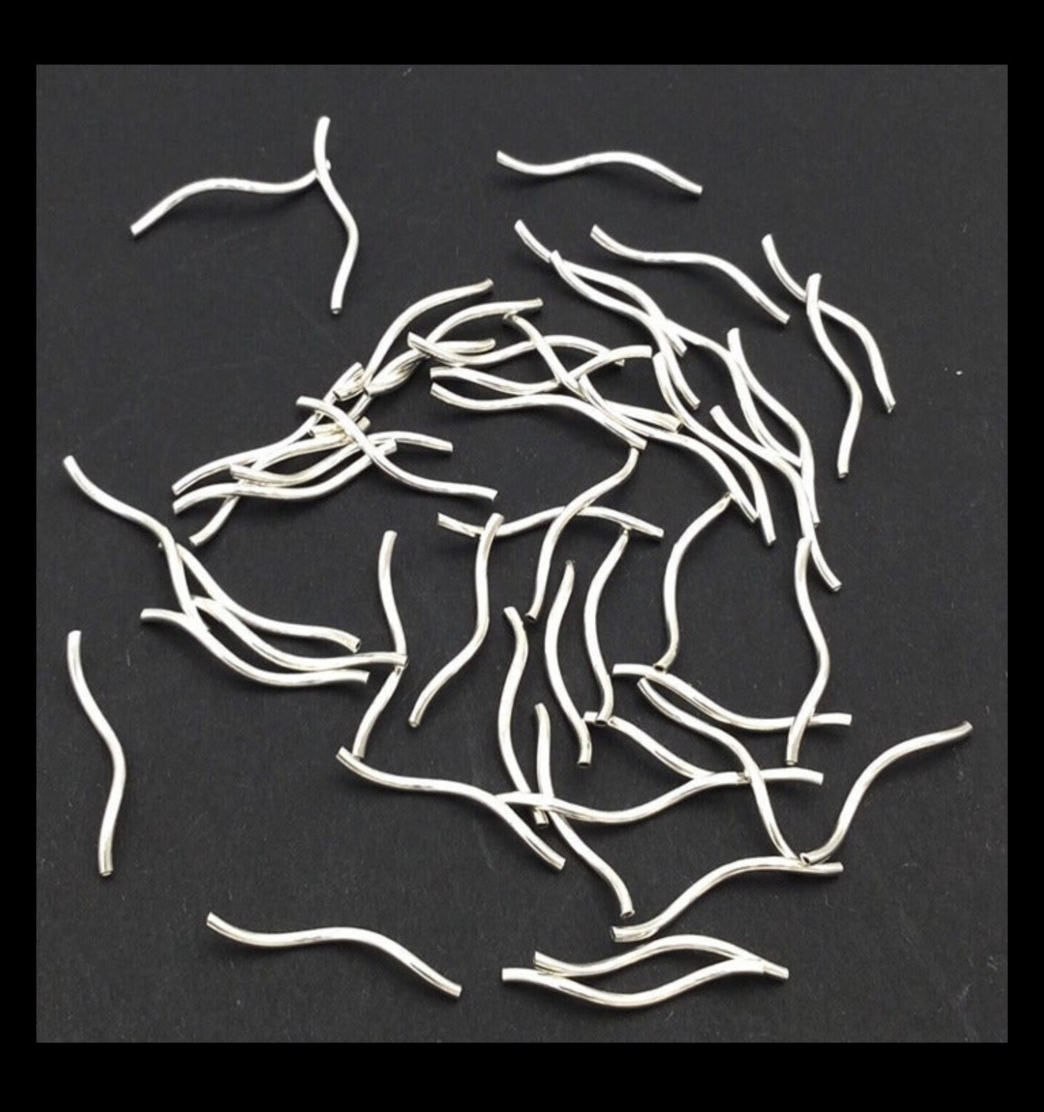 Beads .925 Bali Sterling Silver Curvy beads-24 Beads-#1557