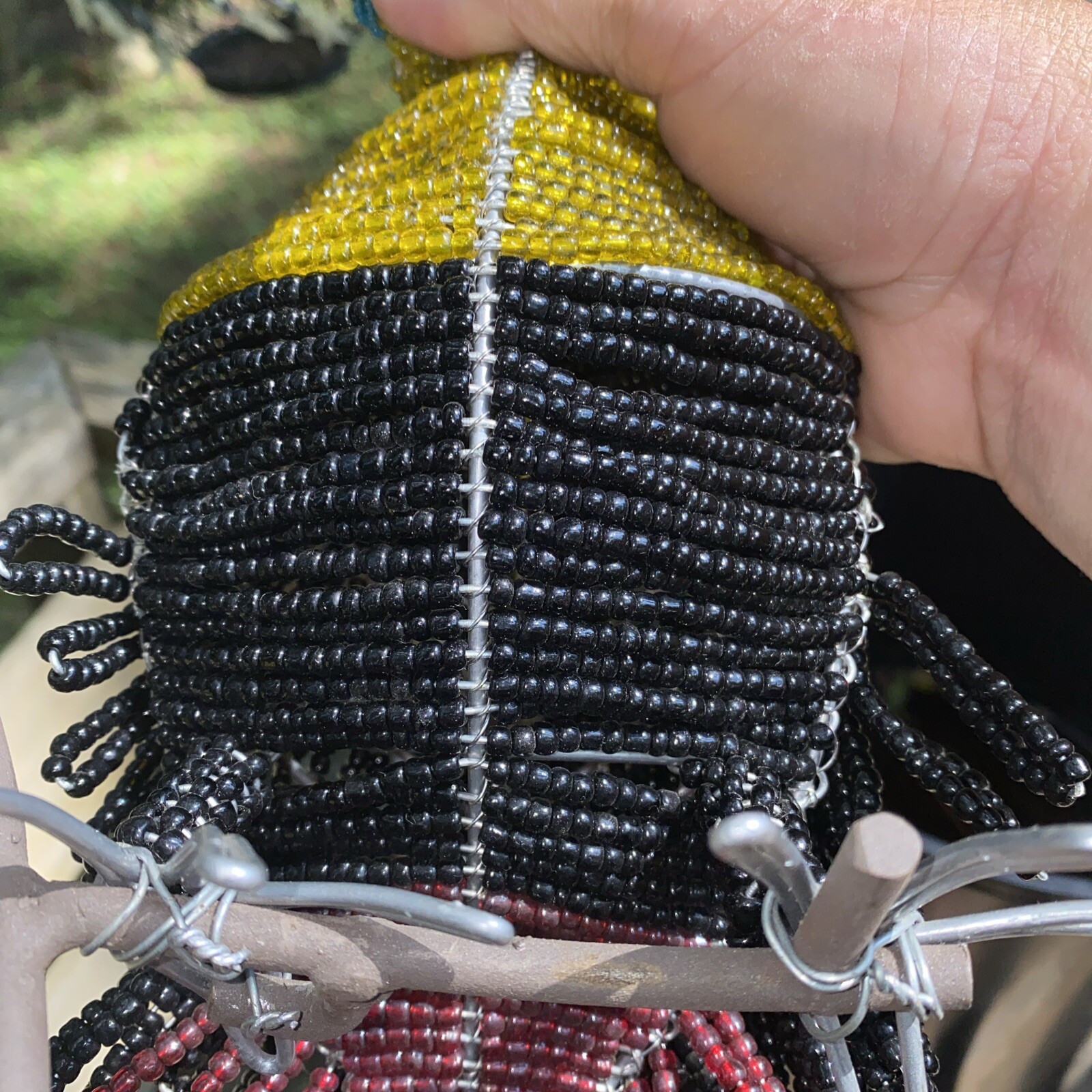 TUCAN bird made from glass beads LIFE SIZED tropical artisan crafted