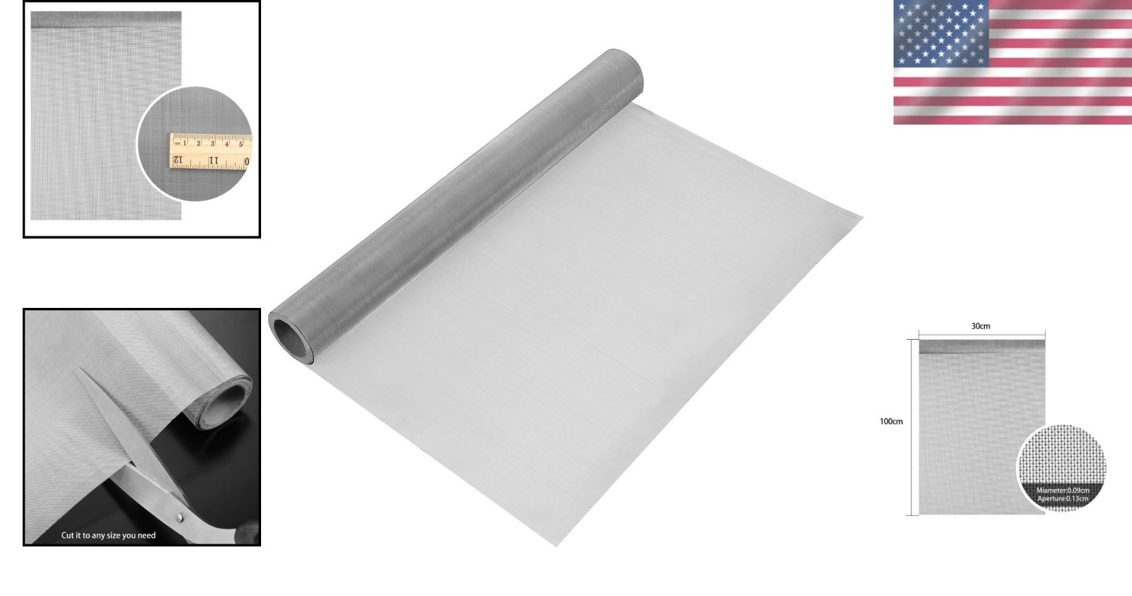 Eco-Friendly Stainless Steel Filter Mesh 120 Mesh, 11.8 x 39.3 Inch, 2 Pcs