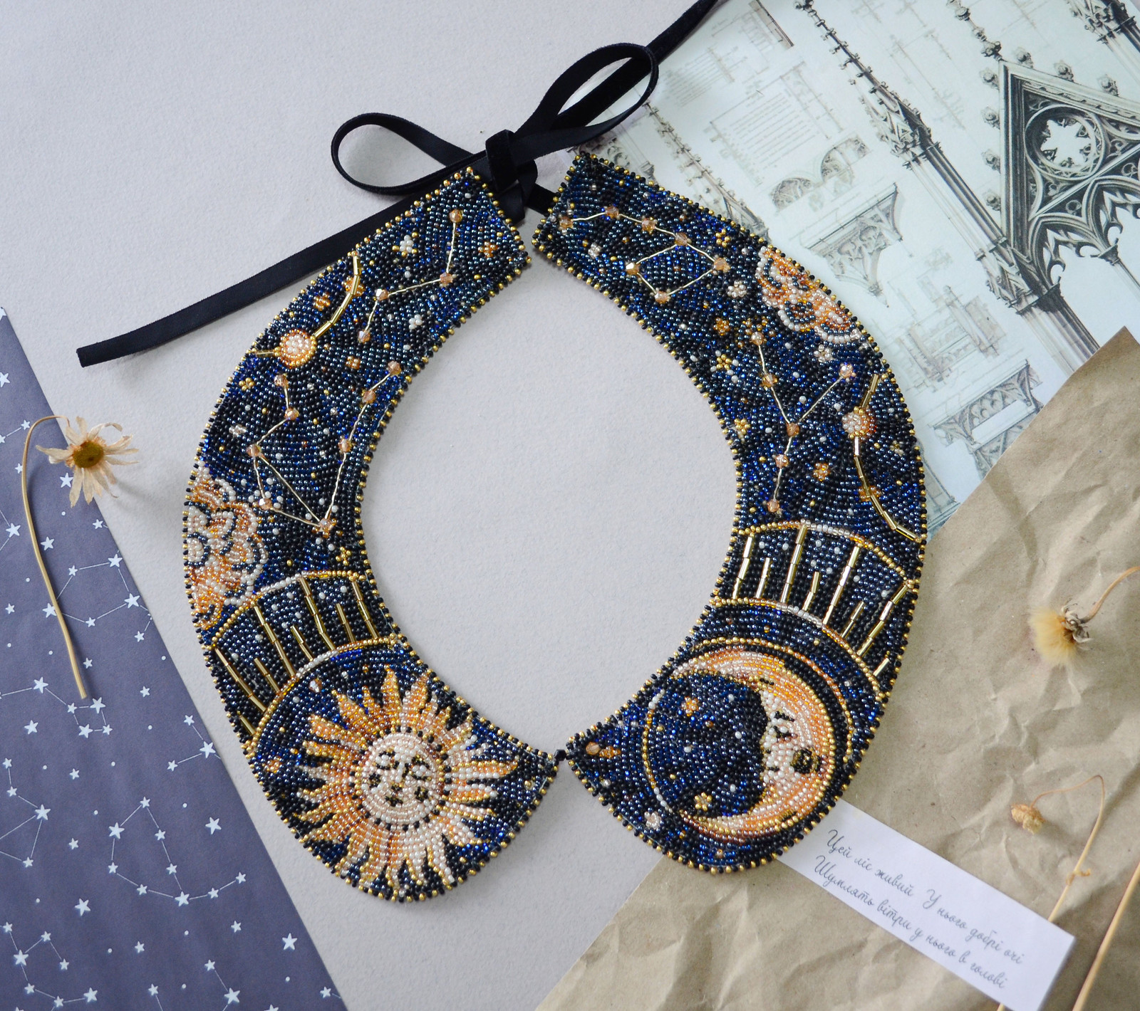 Bead Embroidery Kit. Decoration – Collar Galactic beauty