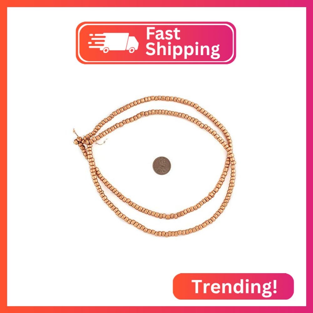 The Bead Chest Copper Nugget Natural Wood Beads (5mm): Organic Eco-Friendly Wood