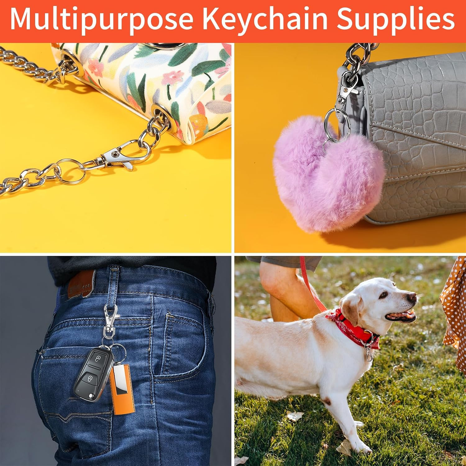 LEOBRO 60 PCS Swivel Snap Hooks and Key Rings, Keychain Clips and Key Chain