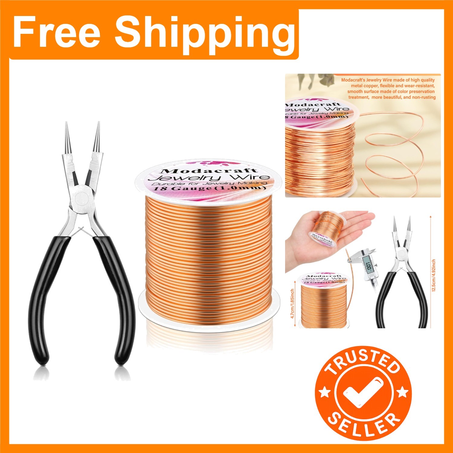 18 Gauge Copper Wire with Multi-Function Pliers for Exquisite Crafts