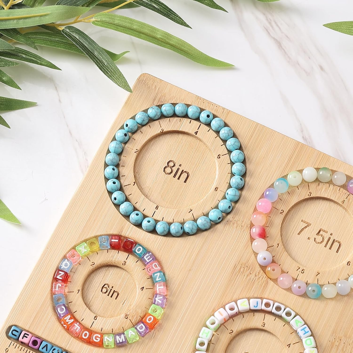 Bead Board for Jewelry Making, Bamboo Beading Board for Jewelry Bracelet Making,
