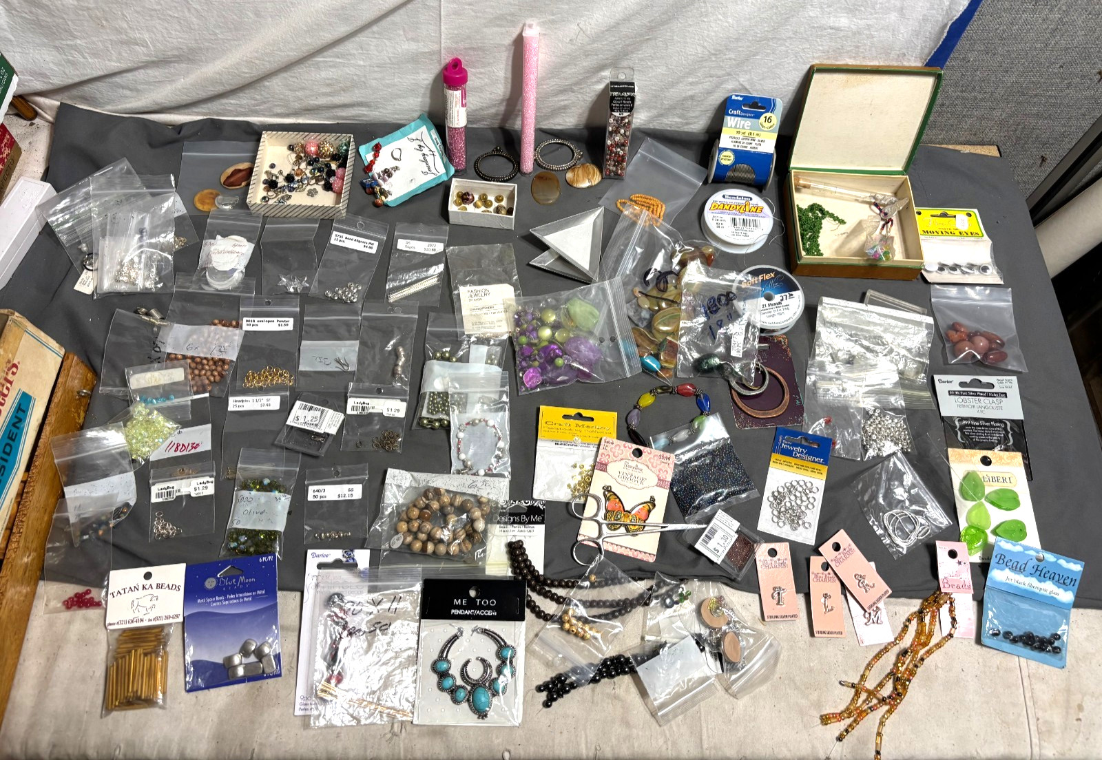 Large lot JEWELRY MAKING CRAFT Supplies BEADS Gems WIRE copper silver Gemstones