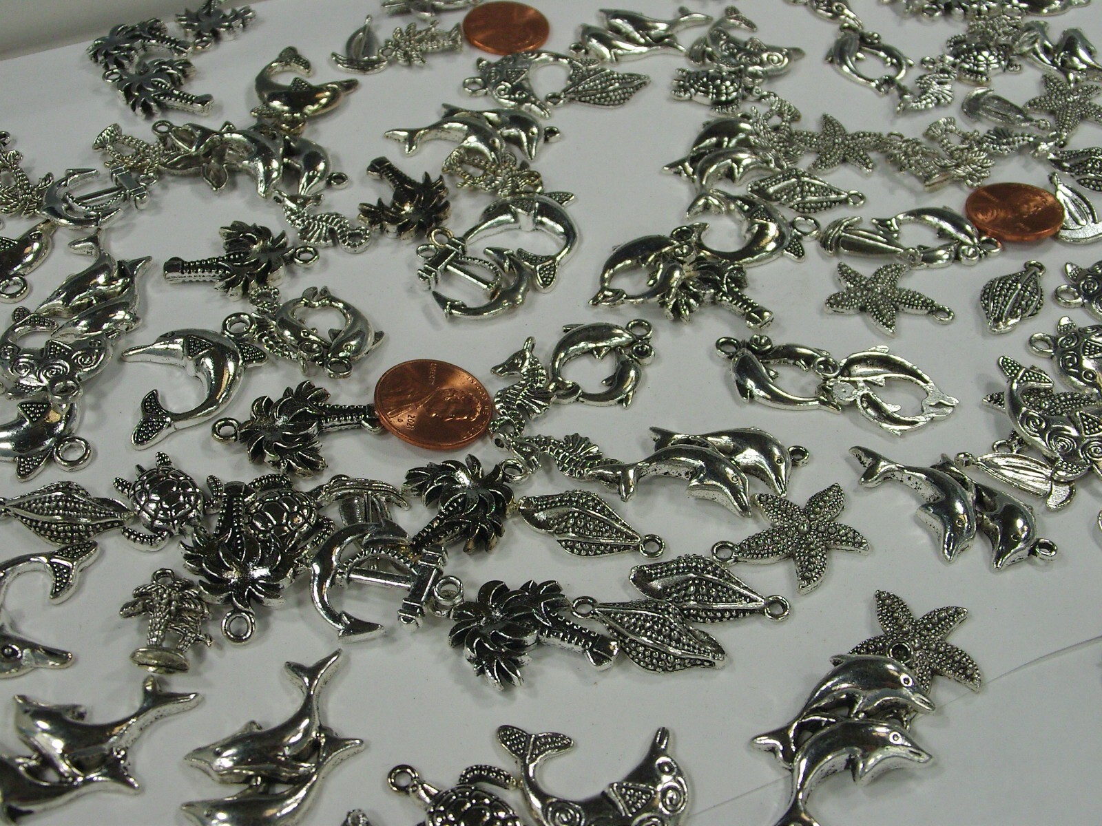 275 Pieces Assorted Sea Life Zinc Alloy Metal Charms Wholesale Bulk (PMS-51) ⭐