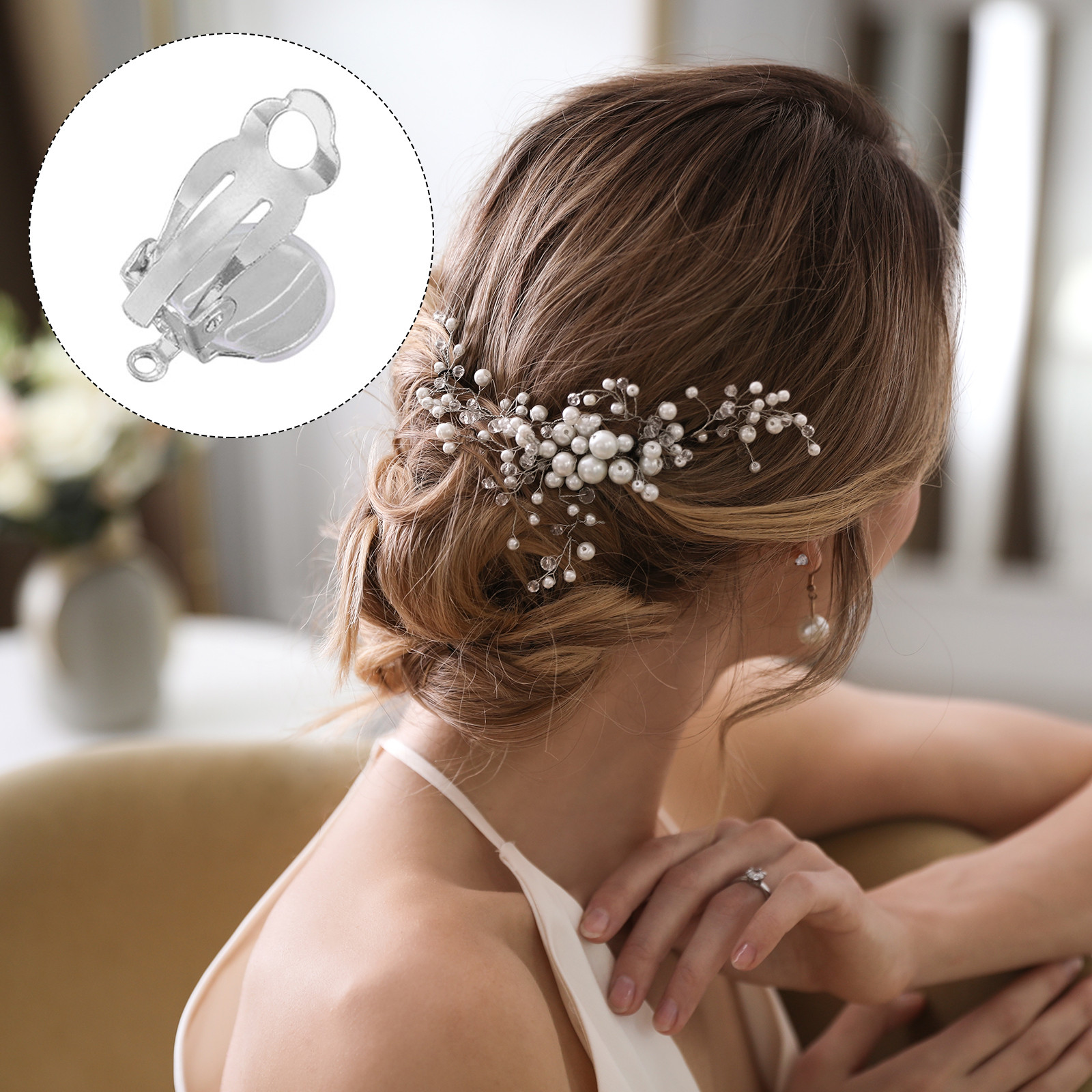 50pcs Earring Pads Silicone Comfort Clip-on Earring Backs Clear 15x12mm